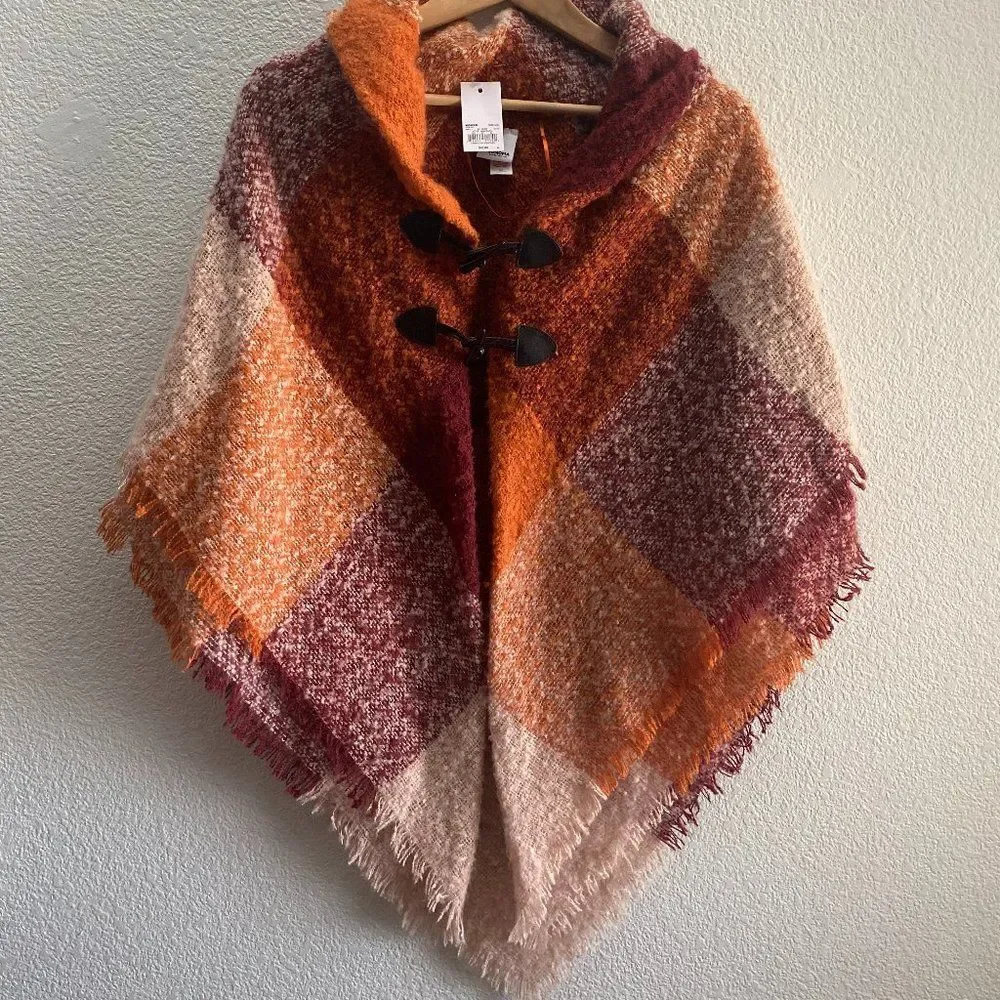 Sonoma Wrap Poncho 801 Spice Toggle Closure Kohl's One Size OS NWT $68
